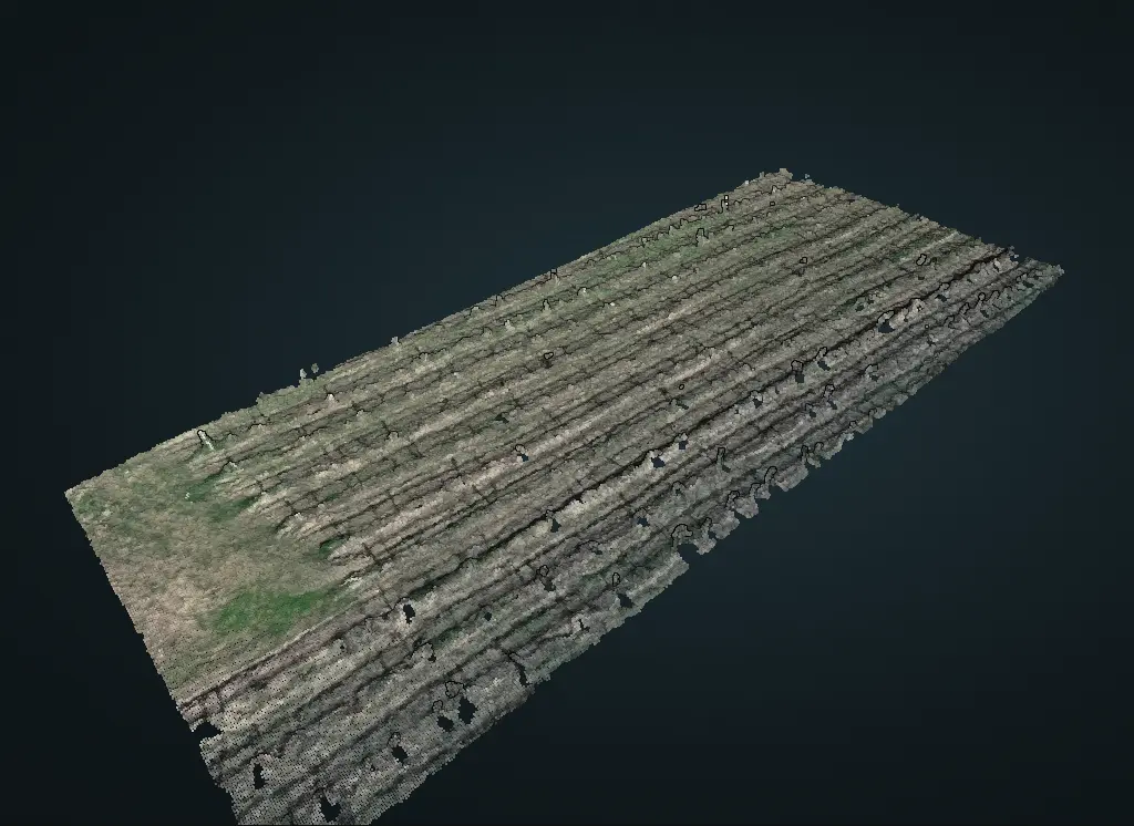 Example 3D terrain model reconstructed from UAV imagery